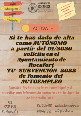 ROCAFORT_ Ayuda de fomento al autoempleo 2022