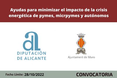 Ayudas destinadas a minimizar el impacto de la crisis energ�tica de pymes, micropymes y aut�nomos de Muro de Alcoy