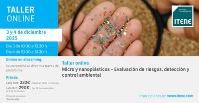 Taller online � Micro y nanopl�sticos � Evaluaci�n de riesgos, detecci�n y control ambiental. 3 y 4 de diciembre de 2025