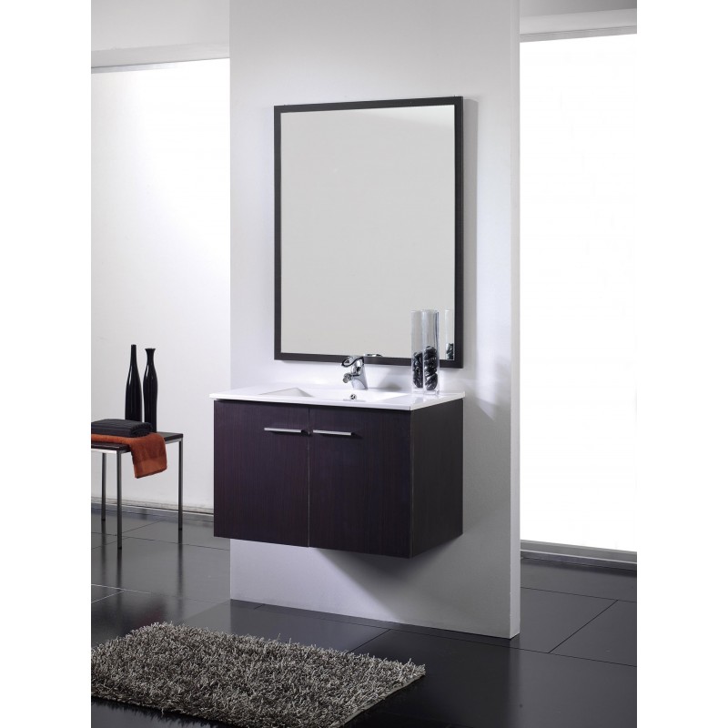 Mueble de ba�o wengue-2 puertas- Supendido. Incluye Lavabo (Ref: queen108we)
