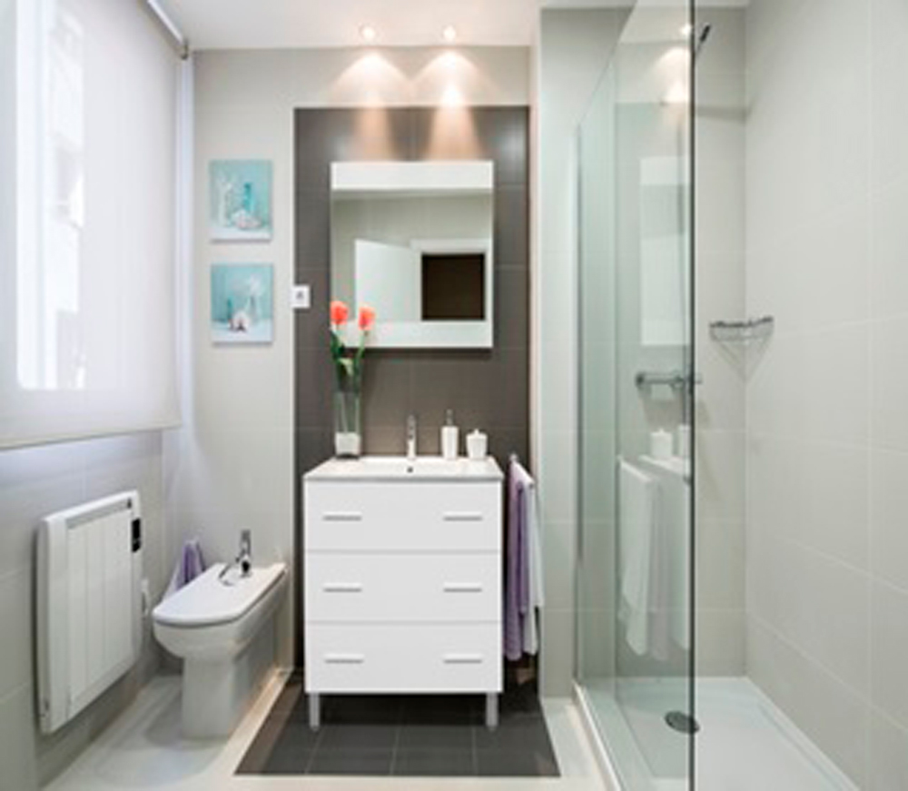 Mueble de ba�o blanco brillo - con patas - 3 cajones (Ref: queen408bl)