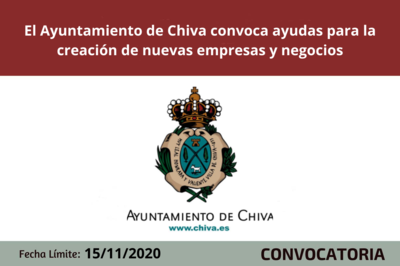 El Ayuntamiento de Chiva abre una l�nea de ayudas a la creaci�n de nuevas empresas y negocios