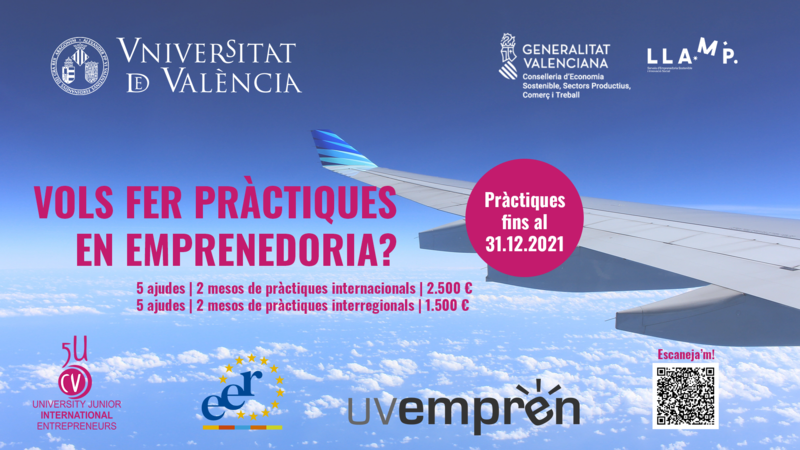 La UV y la Generalitat Valenciana destinan 20.000 � para realizar pr�cticas internacionales y nacionales de emprendimiento