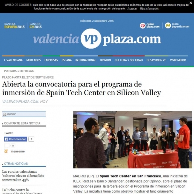 Abierta la convocatoria para el programa de inmersi�n de Spain Tech Center en Silicon Valley
